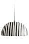 Carta Black and White Stripe Papier Mache Domed Pendant Light