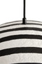Carta Black and White Stripe Papier Mache Domed Pendant Light