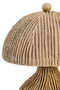 Carta Taupe Etched Linear Design Papier Mache Domed Table Lamp