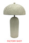 Carta Grey Etched Linear Design Papier Mache Domed Table Lamp