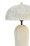Carta Grey Etched Linear Design Papier Mache Domed Table Lamp