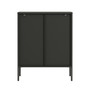 Addison Black Metal and Fluted Glass Door Cabinet