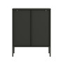 Addison Black Metal and Fluted Glass Door Cabinet