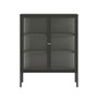 Addison Black Metal and Fluted Glass Door Cabinet