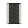 Addison Black Metal and Fluted Glass Door Tall Cabinet