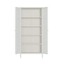 Addison Warm White Metal Fluted Glass Door Tall Cabinet