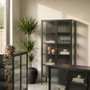 Addison Black Metal and Fluted Glass Door Sideboard