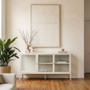 Addison Warm White Metal Fluted Glass Door Sideboard