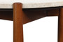 Wilbur Travertine Top and Brown Finish Mango Wood Side Table