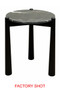 Wilbur Black & White Marble Top Side Table with Mango Wood Base
