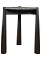Wilbur Black and White Marble Top Side Table with Mango Wood Legs