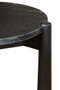 Wilbur Black and White Marble Top Side Table with Mango Wood Legs