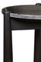Wilbur Black and White Marble Top Side Table with Mango Wood Legs