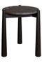 Wilbur Black and White Marble Top Side Table with Mango Wood Legs