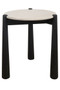 Wilbur Cream Marble Top and Mango Wood Side Table