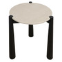 Wilbur Cream Marble Top and Mango Wood Side Table
