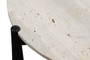 Wilbur Travertine Top and Black Finish Mango Wood Coffee Table
