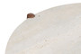 Wilbur Travertine Top and Brown Finish Mango Wood Coffee Table