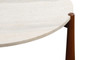 Wilbur Travertine Top and Brown Finish Mango Wood Coffee Table