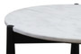 Wilbur White Marble Top and Black Finish Mango Wood Coffee Table
