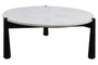 Wilbur White Marble Top and Black Finish Mango Wood Coffee Table