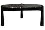 Wilbur Black and White Marble Top Coffee Table with Mango Wood Legs