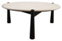 Wilbur Cream Marble Top and Black Mango Wood Coffee Table