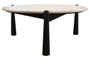 Wilbur Cream Marble Top and Black Mango Wood Coffee Table