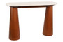 Waris Travertine Top and Brown Mango Wood Console Table