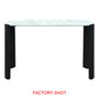 Palermo White Marble Top and Black Acacia Wood Console Table