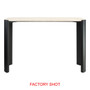 Palermo Travertine Top and Black Acacia Wood Console Table