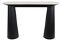 Waris Cream Marble Top and Black Mango Wood Console Table