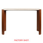 Palermo Travertine Top and Brown Acacia Wood Console Table