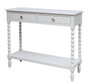Heritage Two Drawer Bobble Detail Ivory Wooden Console Table