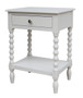 Heritage One Drawer Bobble Detail Ivory Wooden Bedside Table