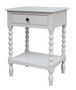 Heritage One Drawer Bobble Detail Ivory Wooden Bedside Table