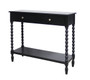 Heritage Two Drawer Bobble Detail Black Wooden Console Table