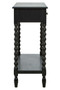 Heritage Two Drawer Bobble Detail Black Wooden Console Table