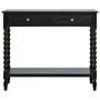 Heritage Two Drawer Bobble Detail Black Wooden Console Table