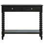 Heritage Two Drawer Bobble Detail Black Wooden Console Table