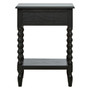 Heritage One Drawer Bobble Detail Black Wooden Bedside Table