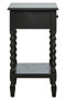Heritage One Drawer Bobble Detail Black Wooden Bedside Table