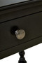 Heritage One Drawer Bobble Detail Black Wooden Bedside Table