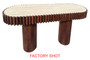 Babel Travertine Top and Mango Wood Pillar Legs Console Table