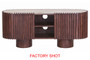 Babel Travertine and Mango Wood Curved Media Unit