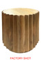 Barto Round Natural Mango Wood Ridge Carve Detail Side Table