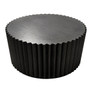 Barto Round Black Mango Wood Carved Ridge Coffee Table