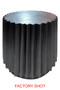 Barto Round Black Finish Mango Wood Ridge Carve Detail Side Table