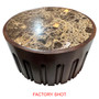 Barola Round Marble Top Mango Wood Carve Detail Coffee Table