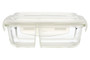 Freska 2 Section Rectangular Glass Container With Lid 640 ml